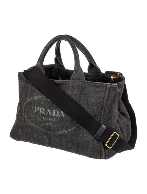 prada canapa black tote.